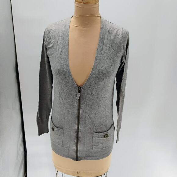 MASSIMO DUTTI V-Neck Cardigan Elbow Patches Angora Womens S - Picture 12 of 12